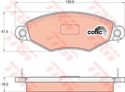 Комплект тормозных колодок, дисковый тормоз TRW GDB1361