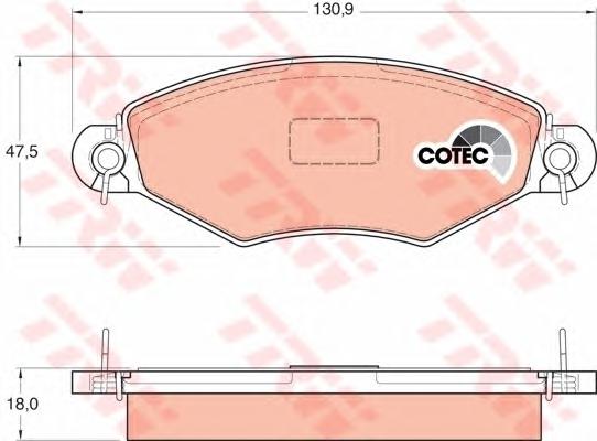 Комплект тормозных колодок, дисковый тормоз TRW