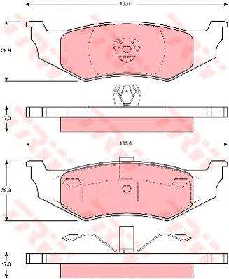 Комплект тормозных колодок, дисковый тормоз TRW