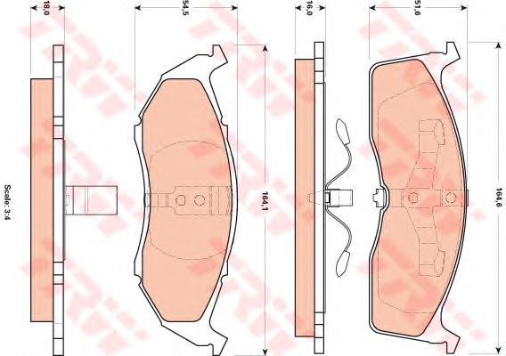 Комплект тормозных колодок, дисковый тормоз TRW