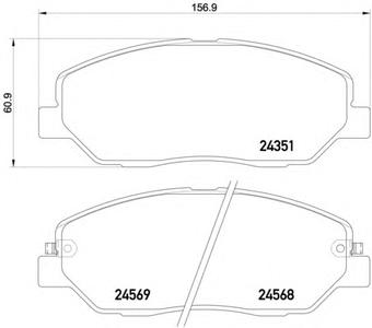 Комплект тормозных колодок, дисковый тормоз TEXTAR 2435101