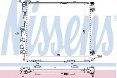 Радиатор, охлаждение двигателя NISSENS 62683A