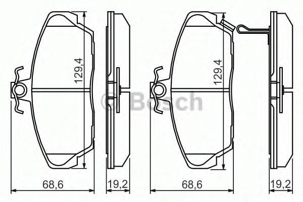 Комплект тормозных колодок, дисковый тормоз BOSCH
