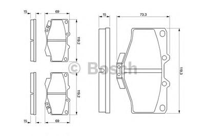 Комплект тормозных колодок, дисковый тормоз BOSCH 0986424268