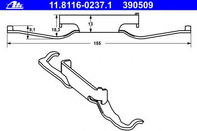 Пружина, тормозной суппорт ATE 11811602371