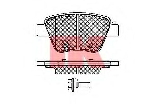 Комплект тормозных колодок, дисковый тормоз NK