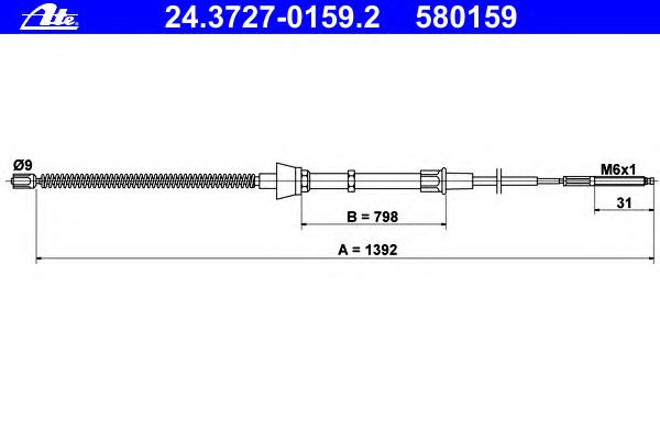 Трос ручника ATE