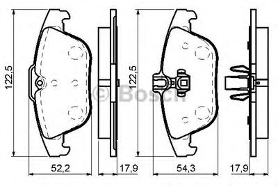 Комплект тормозных колодок, дисковый тормоз BOSCH 0986494162