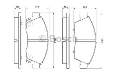 Комплект тормозных колодок, дисковый тормоз BOSCH 0986461759