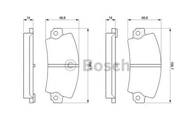 Комплект тормозных колодок, дисковый тормоз BOSCH 0986463490