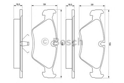 Комплект тормозных колодок, дисковый тормоз BOSCH 0986461752