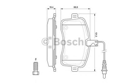 Комплект тормозных колодок, дисковый тормоз BOSCH 0986494097