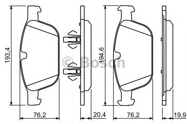 Комплект тормозных колодок, дисковый тормоз BOSCH