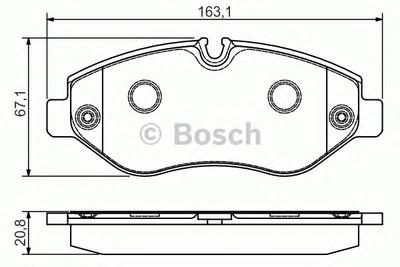 Комплект тормозных колодок, дисковый тормоз BOSCH 0986495098