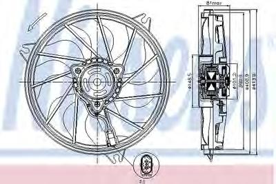Вентилятор, охлаждение двигателя NISSENS 85607