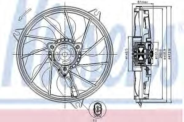 Вентилятор, охлаждение двигателя NISSENS