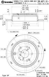 Тормозной диск BREMBO 08.A871.10