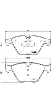 Комплект тормозных колодок, дисковый тормоз BREMBO
