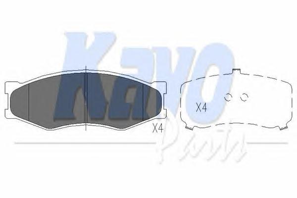 Комплект тормозных колодок, дисковый тормоз KAVO PARTS