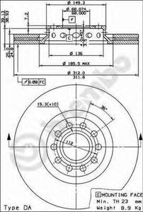 Тормозной диск BREMBO 09.8690.11