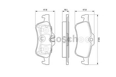 Комплект тормозных колодок, дисковый тормоз BOSCH 0986494063