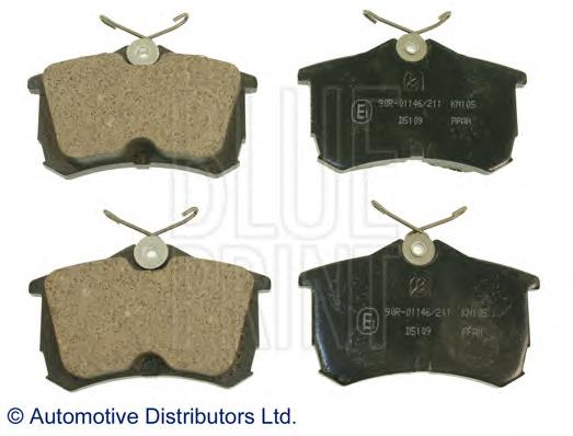 Комплект тормозных колодок, дисковый тормоз BLUE PRINT