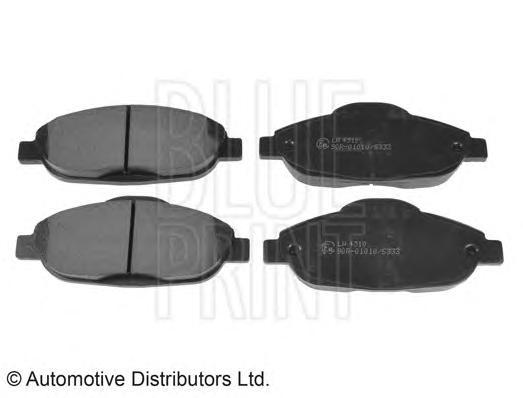 Комплект тормозных колодок, дисковый тормоз BLUE PRINT