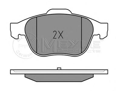 Комплект тормозных колодок, дисковый тормоз MEYLE