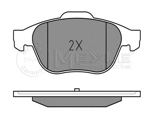 Комплект тормозных колодок, дисковый тормоз MEYLE