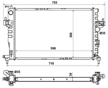 Радиатор, охлаждение двигателя NRF 58282