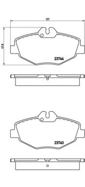 Комплект тормозных колодок, дисковый тормоз BREMBO