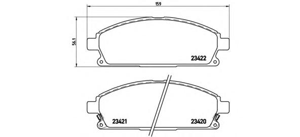 Комплект тормозных колодок, дисковый тормоз BREMBO