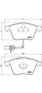 Комплект тормозных колодок, дисковый тормоз BREMBO P85084