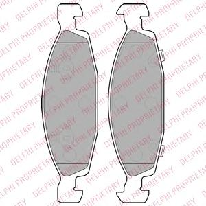Комплект тормозных колодок, дисковый тормоз DELPHI LP1557