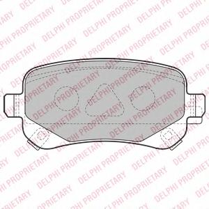 Комплект тормозных колодок, дисковый тормоз DELPHI LP2174