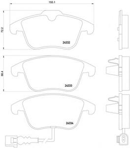 Комплект тормозных колодок, дисковый тормоз HELLA 8DB355014031