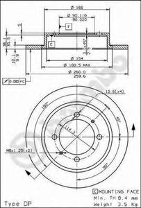 Тормозной диск BREMBO 08.7042.11