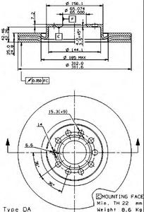 Тормозной диск BREMBO 09.9772.11