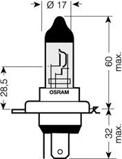 Лампа накаливания, фара дальнего света OSRAM