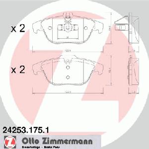 Комплект тормозных колодок, дисковый тормоз ZIMMERMANN 242531751