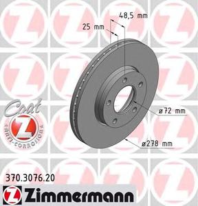 Тормозной диск ZIMMERMANN 370307620