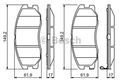 Комплект тормозных колодок, дисковый тормоз BOSCH 0986494250