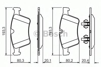 Комплект тормозных колодок, дисковый тормоз BOSCH 0986494427