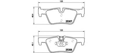 Комплект тормозных колодок, дисковый тормоз BREMBO P06071