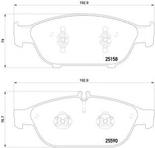 Комплект тормозных колодок, дисковый тормоз BREMBO P85127