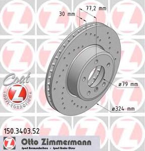Тормозной диск ZIMMERMANN 150340352