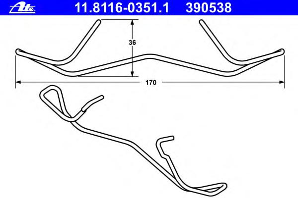 Пружина, тормозной суппорт ATE