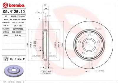 Тормозной диск BREMBO 09.N125.11