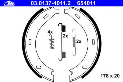 Комплект тормозных колодок, стояночная тормозная система ATE 03.0137-4011.2