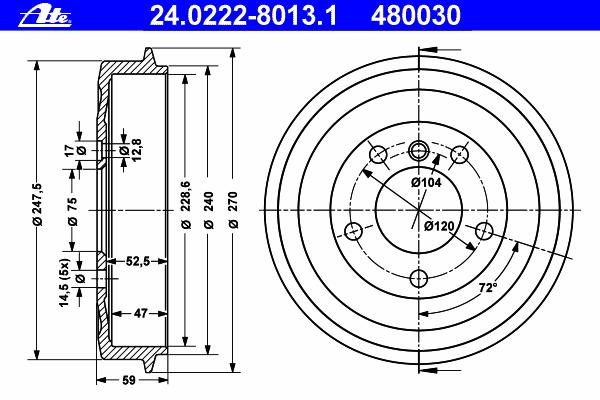 Тормозной барабан ATE